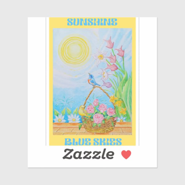 AUTOCOLLANTS SOLEIL ET CIEL BLEU  (Feuille)