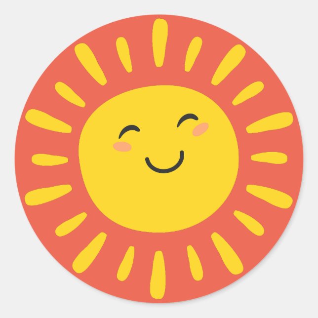 Autocollants Soleil Sourire Jaune Orange (Devant)