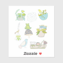 autocollants succulents et plantes