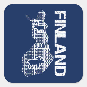 Autocollants sur carte FINLANDE personnalisables