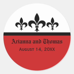 Autocollants Swanky Fleur De Lis, Rouge