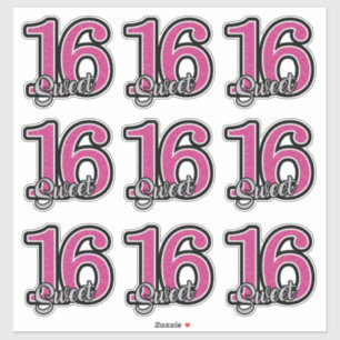 Autocollants Sweet Sixteen