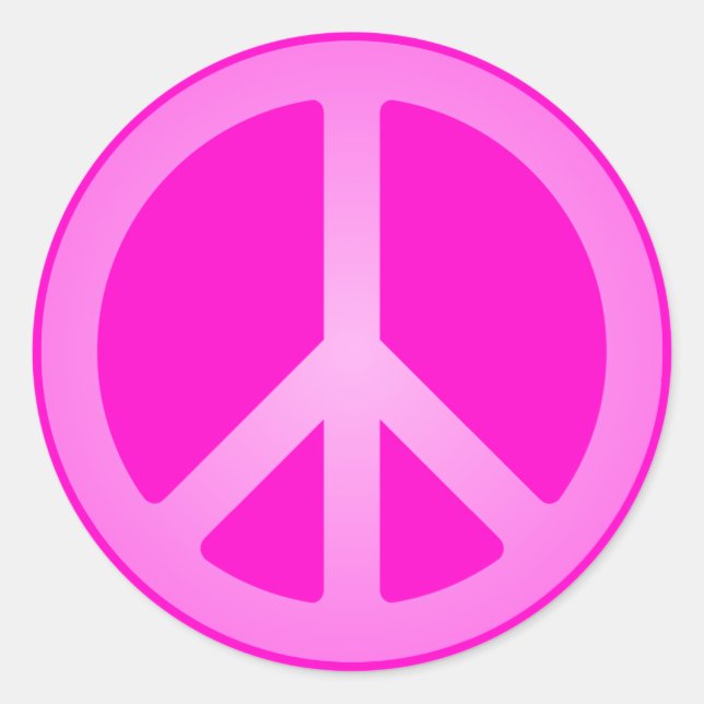 Autocollants symbole de la paix rose (Devant)