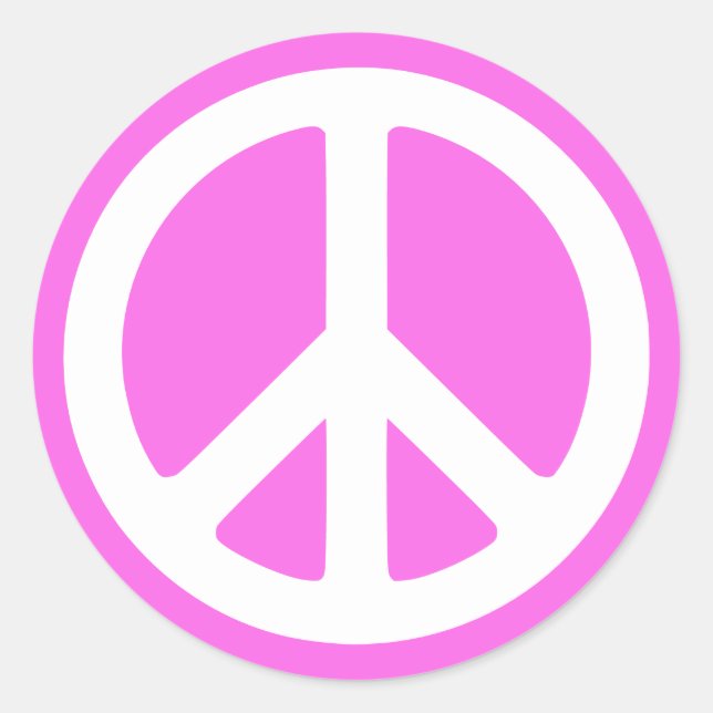 Autocollants symbole de la paix rose (Devant)