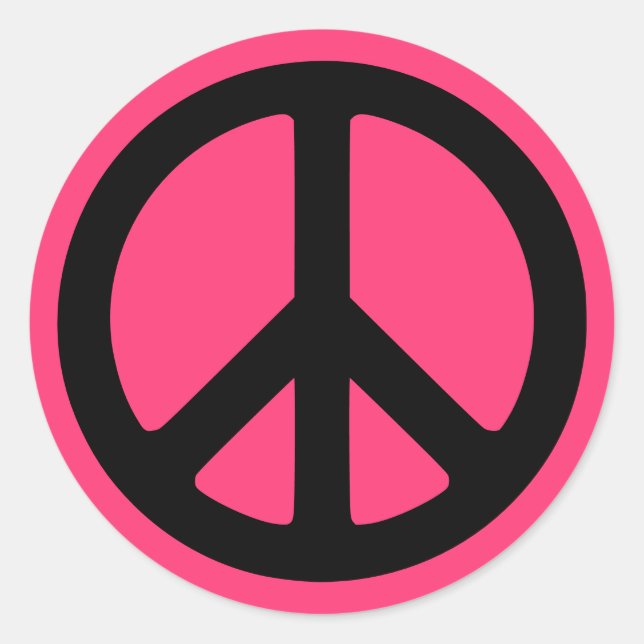 Autocollants Symbole de Paix Rose (Devant)