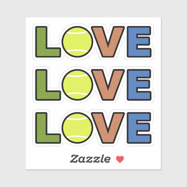 Autocollants Tennis Amour (Feuille)