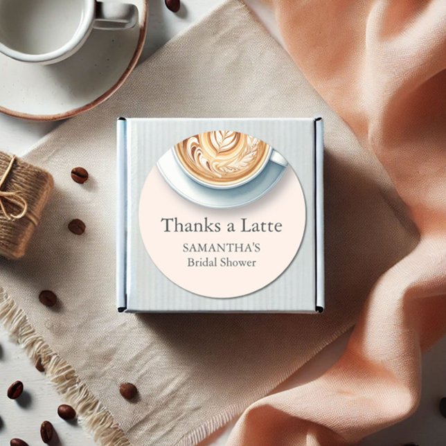 Autocollants Thème Mariage Café (Coffee bridal shower favor stickers thanks a latte )