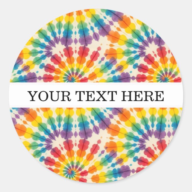 Autocollants Tie Dye Psychedéliques Personnalisés  (Devant)