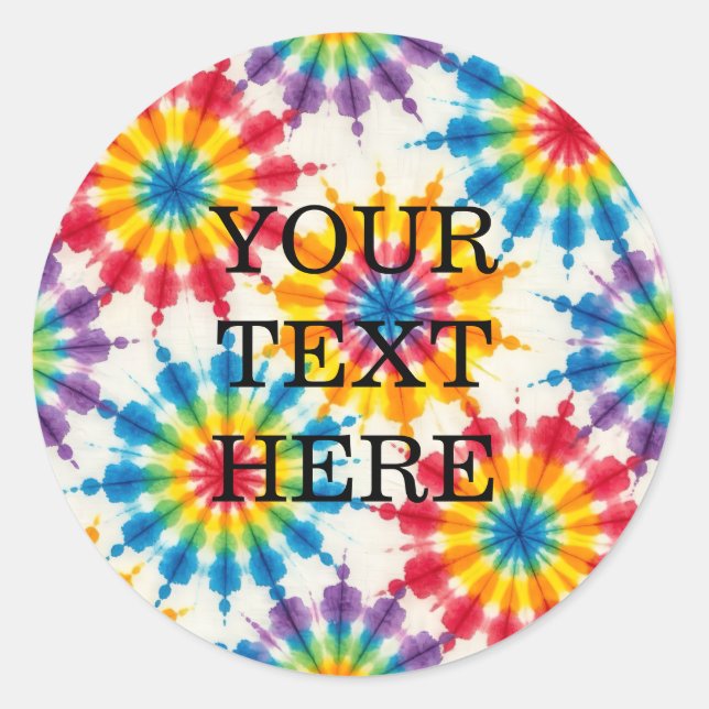 Autocollants Tie Dye Psychedéliques Personnalisés  (Devant)