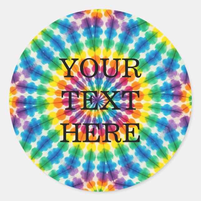 Autocollants Tie Dye Psychedéliques Personnalisés  (Devant)