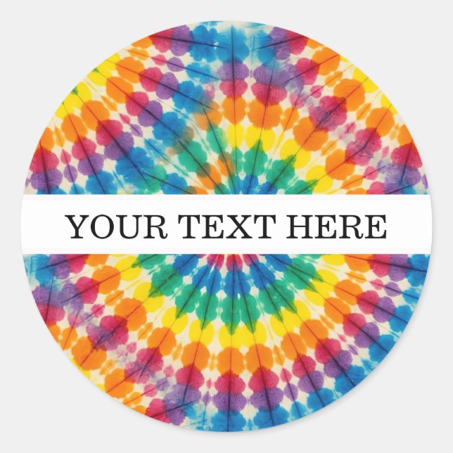 Autocollants Tie Dye Psychedéliques Personnalisés  (Devant)