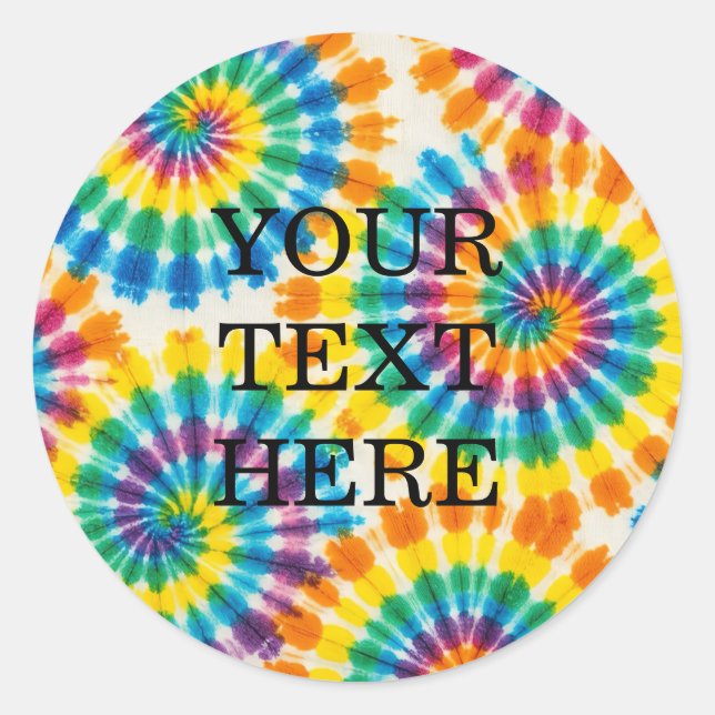 Autocollants Tie-Dye Psychedéliques Personnalisés  (Devant)