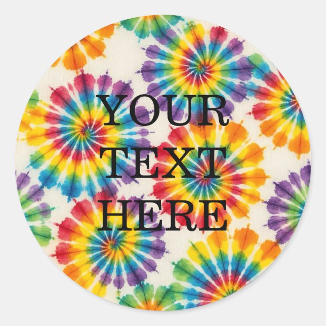 Autocollants Tie Dye Psychedéliques Personnalisés  (Devant)