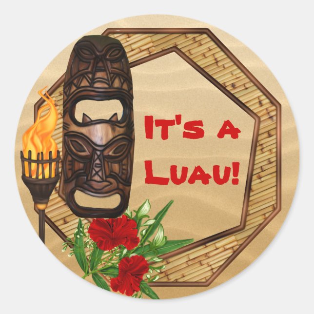Autocollants Tiki Hawaiian Luau (Devant)