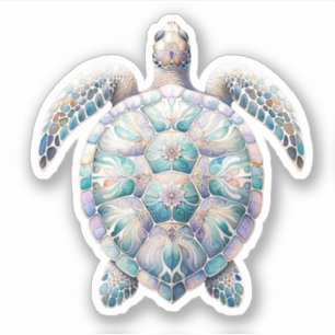 Autocollants Tortue de Mer à l'aquarelle