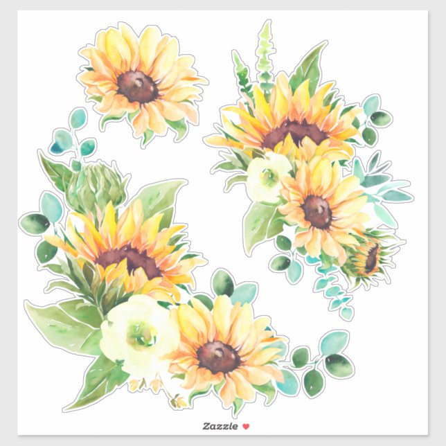 Autocollants Tournesols (Feuille)
