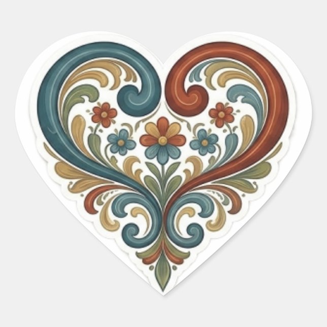 Autocollants traditionnels norvégiens Rosemaling (Devant)