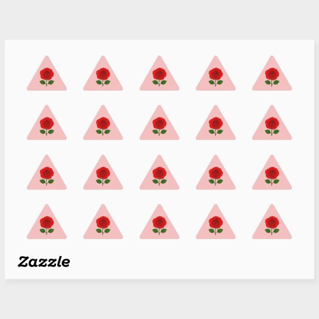 Autocollants Triangle Rose Rouge (Feuille)