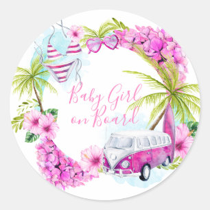 Autocollants tropicaux de plage de surf de bébé