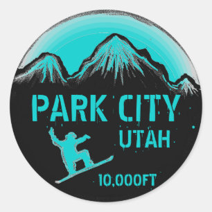 autocollants turquoises Park City Utah snowboard a