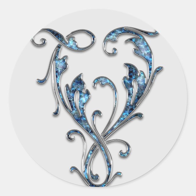 autocollants V initiaux monogramme (Devant)