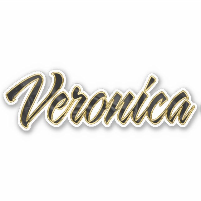 Autocollants Veronica black gold lettering (Devant)