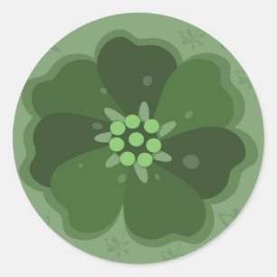 Autocollants verts de fleur
