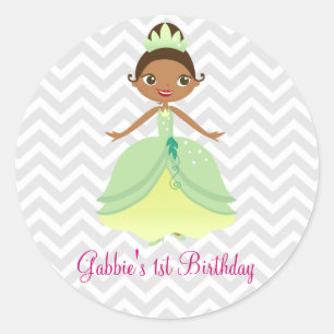 Autocollants verts de princesse joyeux