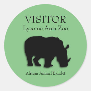 Autocollants verts personnalisés de rhinocéros afr
