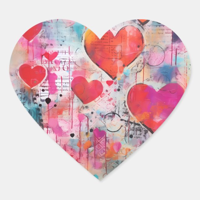 AUTOCOLLANTS VINTAGE COEURS D'AMOUR (Devant)