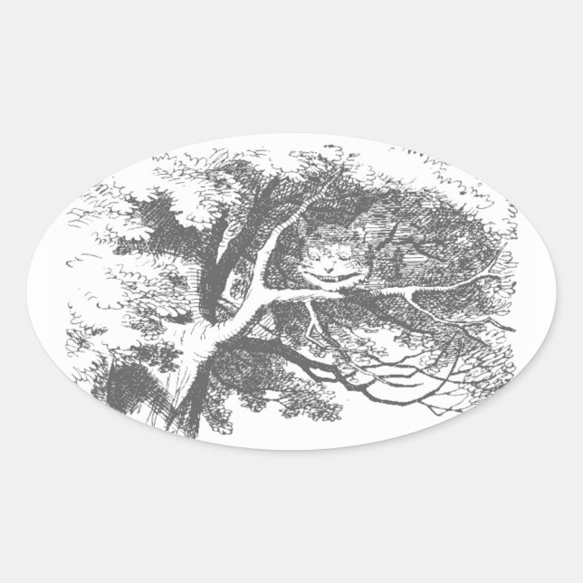 Autocollants vintage du Chat du Cheshire d'Alice a (Devant)