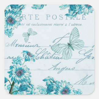 Autocollants vintage floraux français avec fleurs