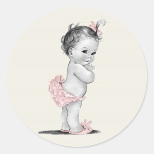 Autocollants Vintage Rose pour Baby Shower