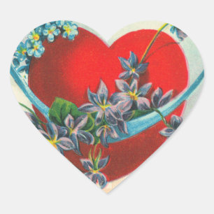 Autocollants vintages de coeur de Valentine