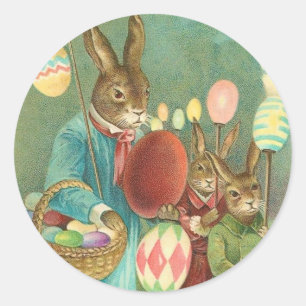 Autocollants vintages de lapin de Pâques