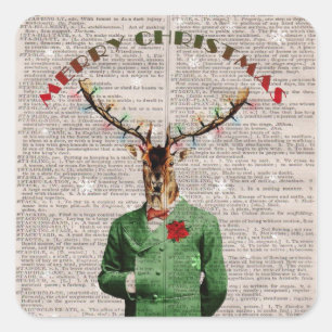 Autocollants vintages de Noël de renne de Noël