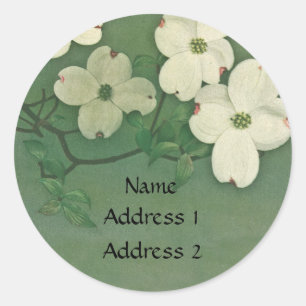 Autocollants vintages de vert de fleurs de