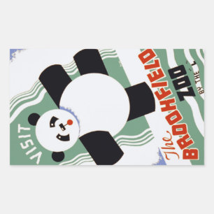 Autocollants vintages de WPA de panda de zoo de