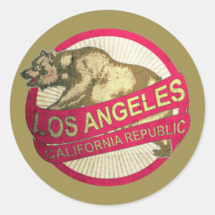 Autocollants vintages d'ours de Los Angeles la