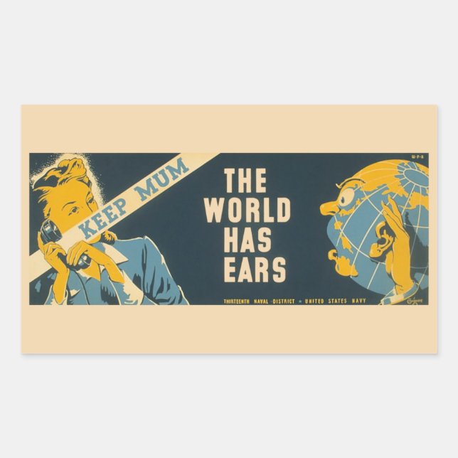 Autocollants vintages "Keep Mum" (Devant)