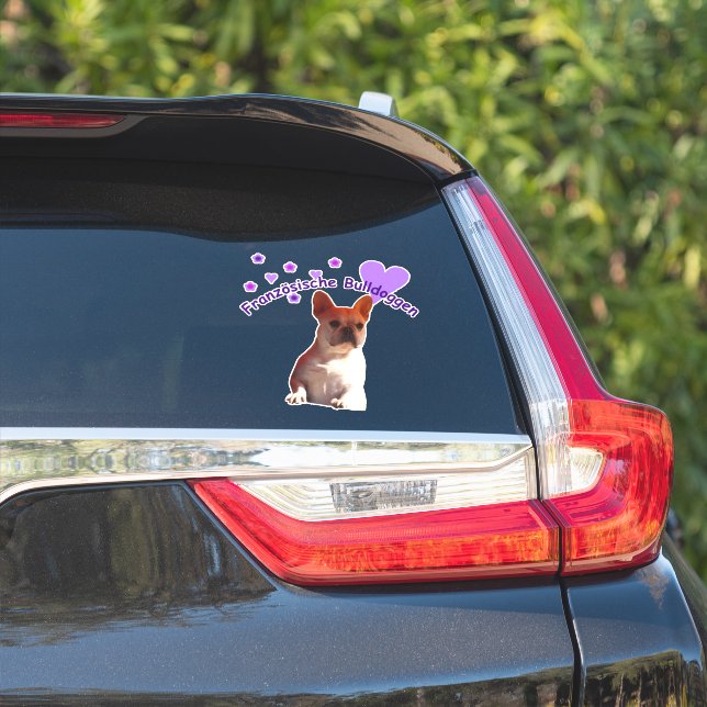 Autocollants vinyle Bouledogue français  Autocolla (Côté voiture)
