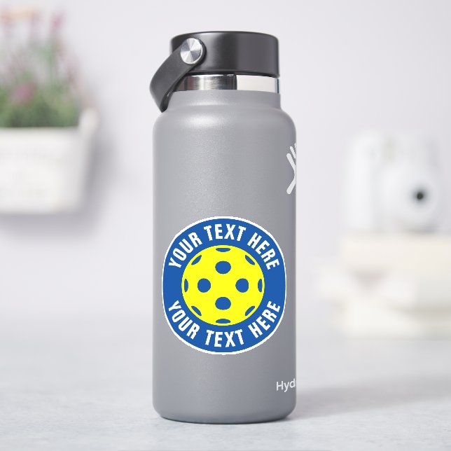 Autocollants vinyle de pickleball avec texte perso (HydroFlask)