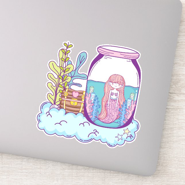 Autocollants vinyle de trésor de sirène (Détail)