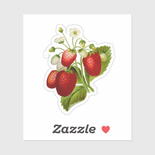 Autocollants vinyles en forme de fraises (Feuille)