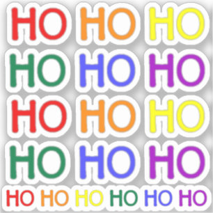 Autocollants vinyles Ho Ho Ho arc-en-ciel