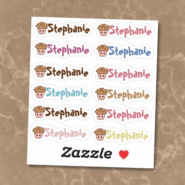 Autocollants vinyles pour noms fantaisistes de cup (Sweeten Your World with Whimsical Cupcake Name Stickers 🧁🌈)