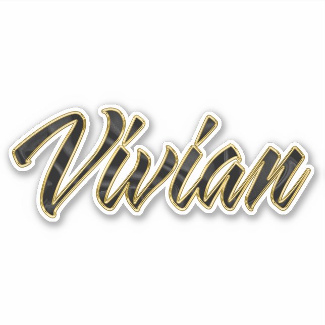 Autocollants Vivian Black Gold Lettering (Devant)