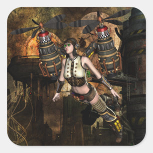 autocollants volants steampunk