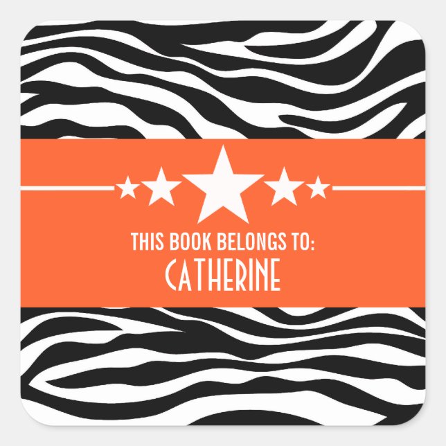 Autocollants Zebra Sassy Star Orange (Devant)