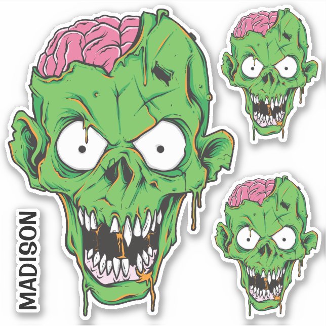 Autocollants Zombie de nom personnalisé (Devant)